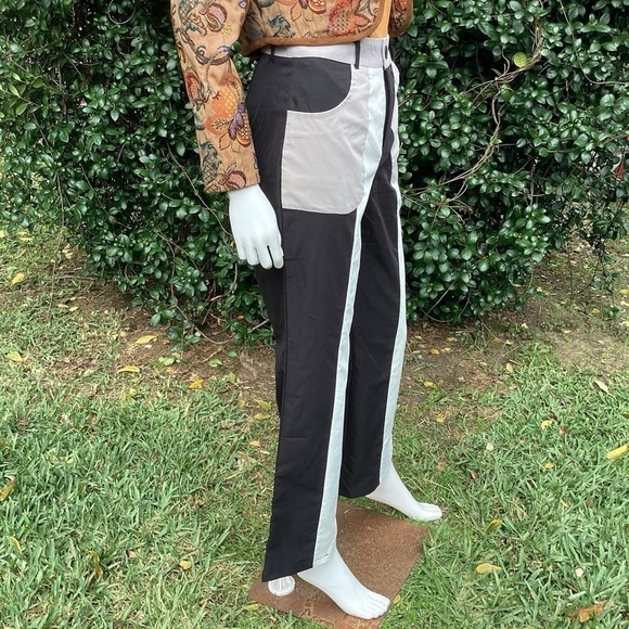 NewLook Patch Work Multicolor High Rise Wide Leg Trousers/Balloon Leg - Picture 2 of 10